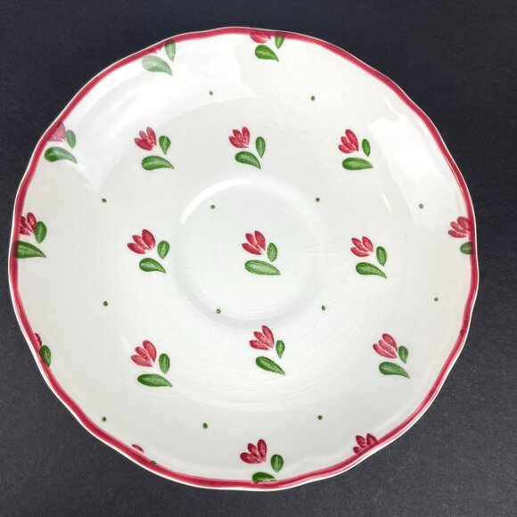 Set Johnson Brothers 5 Saucer 6" Floral Sprigs Ironstone Made in England - Picture 3 of 5